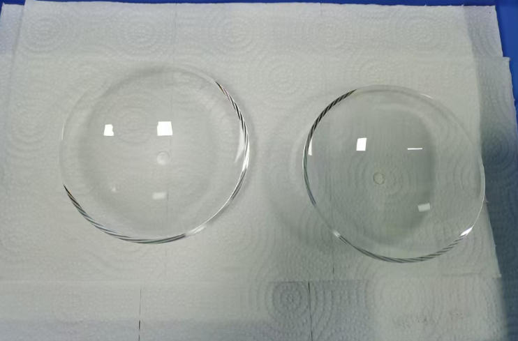 Fused Slica drilled optical dome Lens with Apex Hole