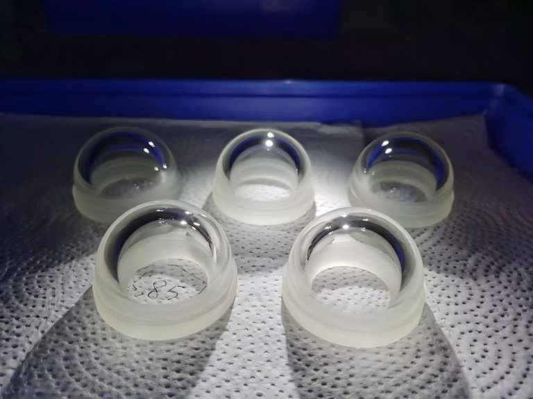 Fused silica Sapphire hyper-hemispherical dome lens