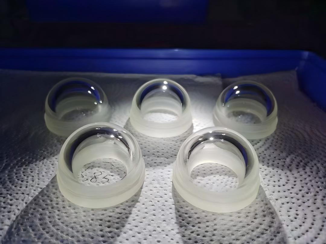 Fused silica Sapphire hyper-hemispherical dome lens